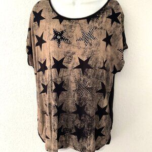 SKINNY MINNIE RHINESTONE STARS LIGHTWEIGHT TOP LARGE